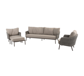 4 Seasons Outdoor Cannes stoel bank loungeset 4 delig organic terre Taste 4SO