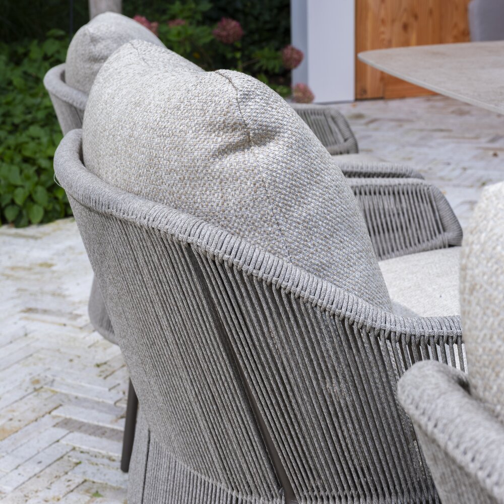 4 Seasons Outdoor Sarah Florence low dining tuinset 130xH69 cm 5 delig keramiek terre Taste 4SO