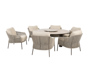 4 Seasons Outdoor Donato Florence low dining tuinset 160xH69 cm 8 delig keramiek terre Taste 4SO 4 Seasons Outdoor Donato Florence low dining tuinset 160xH69 cm 8 delig keramiek terre Taste 4SO