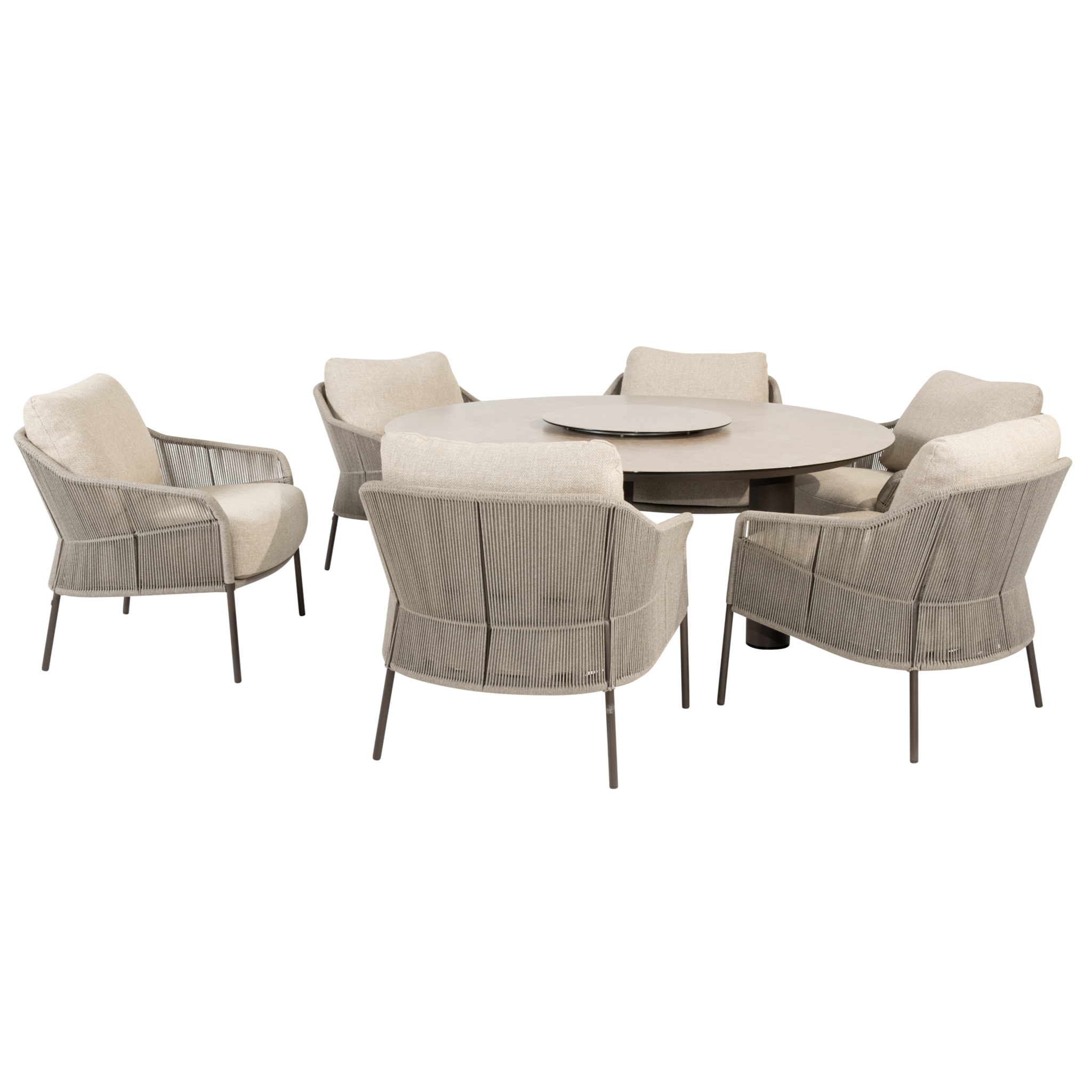 4 Seasons Outdoor Donato Florence low dining tuinset 160xH69 cm 8 delig keramiek terre Taste 4SO