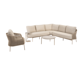 4 Seasons Outdoor Vic Florence hoek loungeset 6 delig keramiek latte Taste 4SO