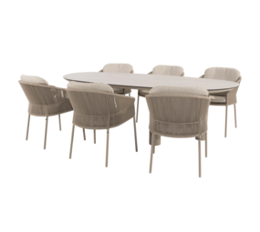 4 Seasons Outdoor Denia Florence dining tuinset 240x105xH75 cm 7 delig keramiek latte Taste 4SO