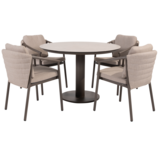 4 Seasons Outdoor Sarah Barolo dining tuinset 120 cm rond 5 delig keramiek terre Taste 4SO