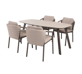 4 Seasons Outdoor Manolo Barolo dining tuinset 180x95xH75 cm 5 delig keramiek terre Taste 4SO