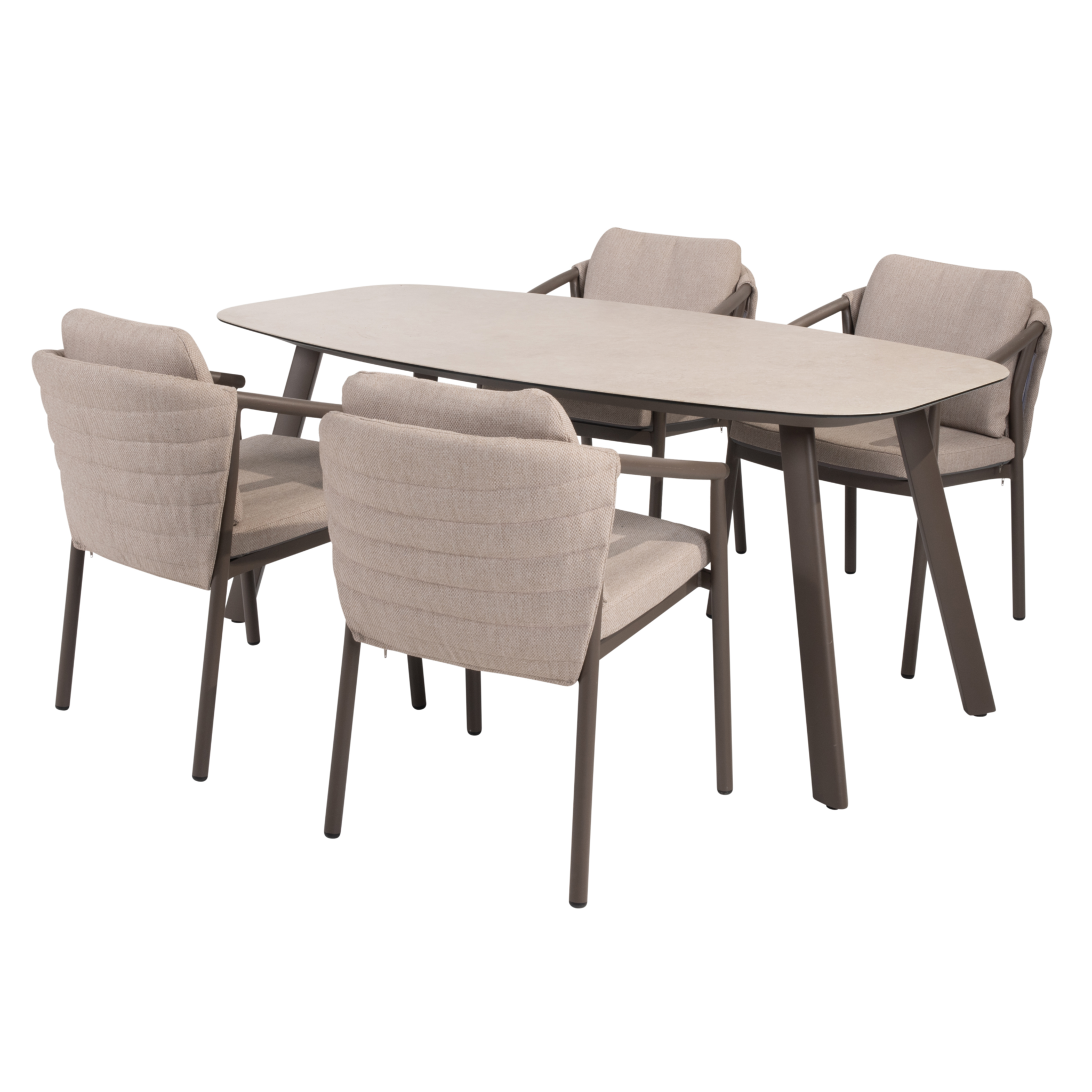 4 Seasons Outdoor Manolo Barolo dining tuinset 180x95xH75 cm 5 delig keramiek terre Taste 4SO