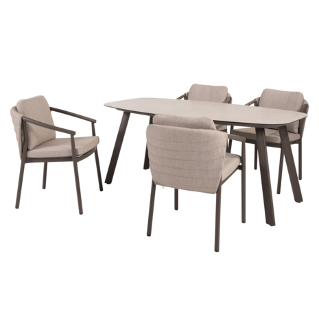 4 Seasons Outdoor Manolo Barolo dining tuinset 180x95xH75 cm 5 delig keramiek terre Taste 4SO