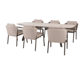 4 Seasons Outdoor Manolo Barolo dining tuinset 240x103xH75 cm 7 delig keramiek terre Taste 4SO