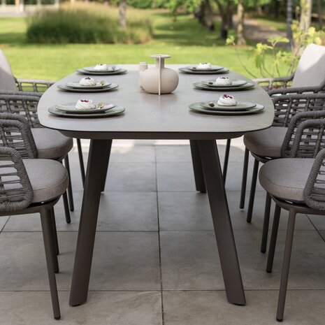 4 Seasons Outdoor Manolo Barolo dining tuinset 240x103xH75 cm 7 delig keramiek terre Taste 4SO
