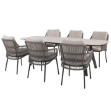 4 Seasons Outdoor Manolo Alicante dining tuinset 240x103xH75 cm 7 delig antraciet Taste 4SO