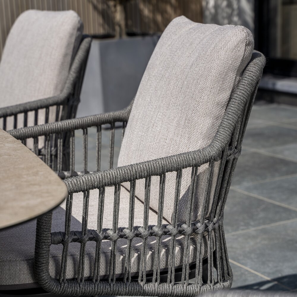 4 Seasons Outdoor Manolo Alicante dining tuinset 240x103xH75 cm 7 delig antraciet Taste 4SO