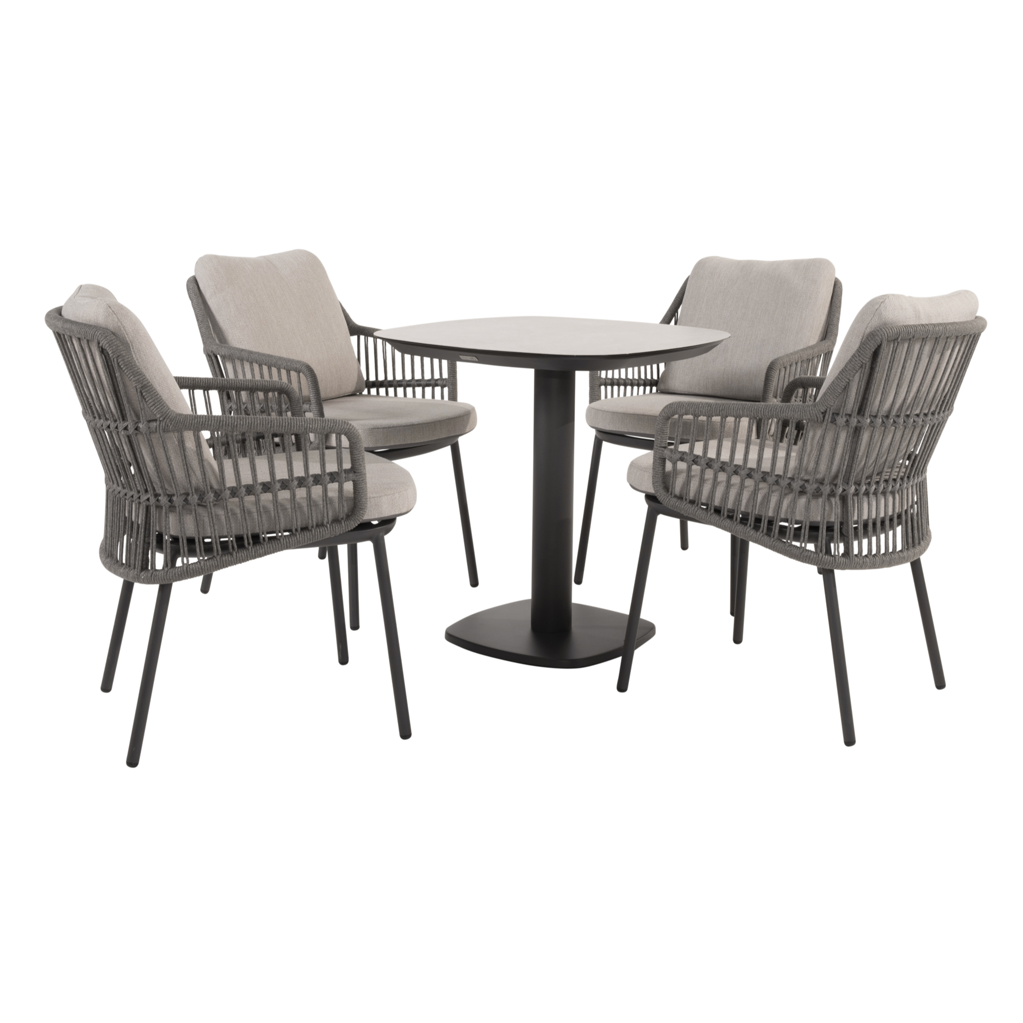 4 Seasons Outdoor Manolo Alicante dining tuinset 75x75xH75 cm 5 delig keramiek antraciet Taste 4SO