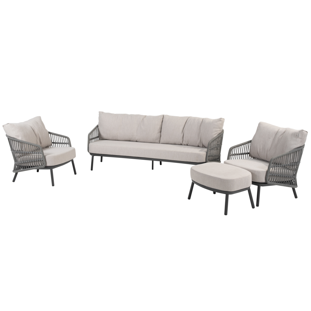 4 Seasons Outdoor Alicante stoel bank loungeset  delig antraciet Taste 4SO