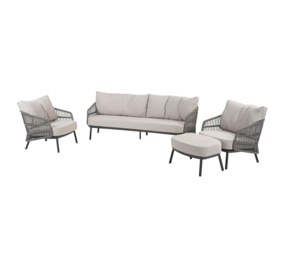 4 Seasons Outdoor Alicante stoel bank loungeset 4 delig antraciet Taste 4SO