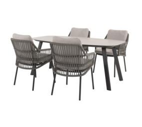 4 Seasons Outdoor Manolo Alicante dining tuinset 180x95xH75 cm 5 delig antraciet Taste 4SO