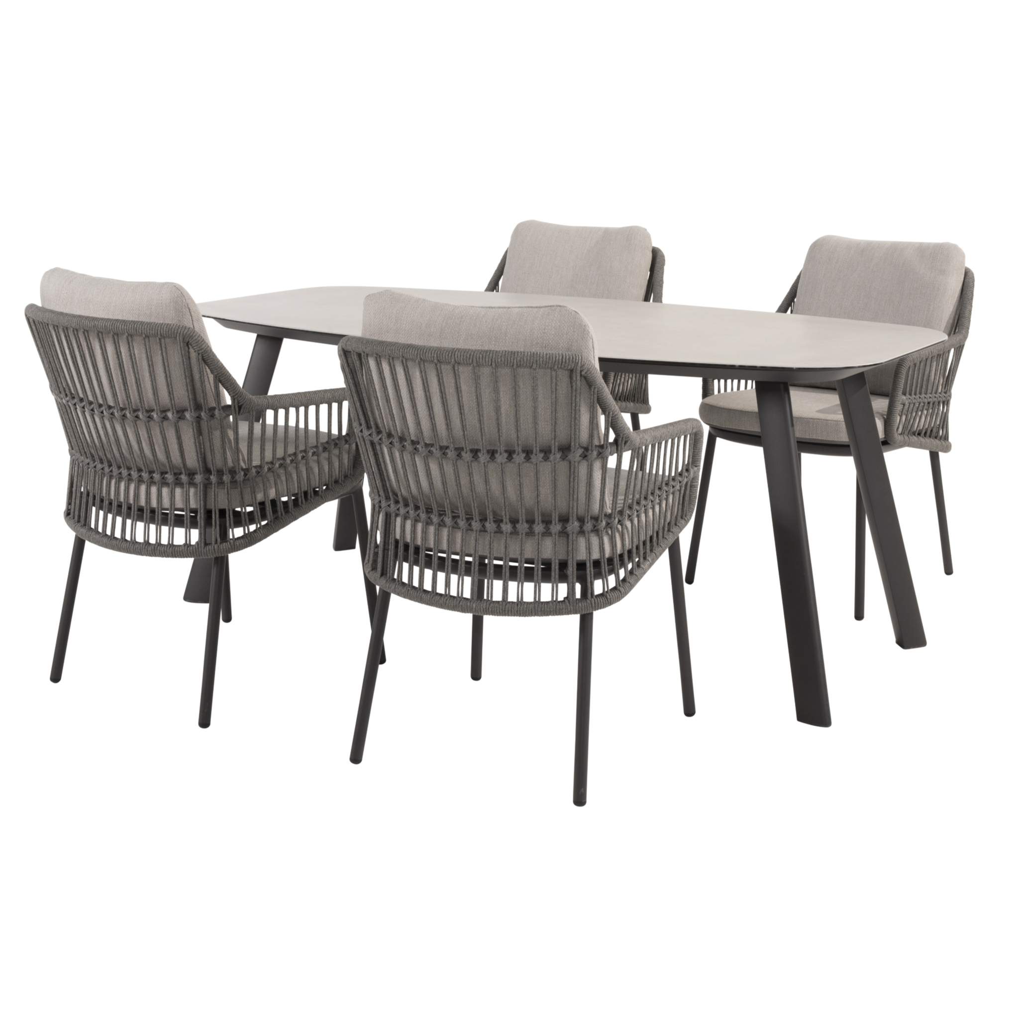 4 Seasons Outdoor Manolo Alicante dining tuinset 180x95xH75 cm 5 delig antraciet Taste 4SO