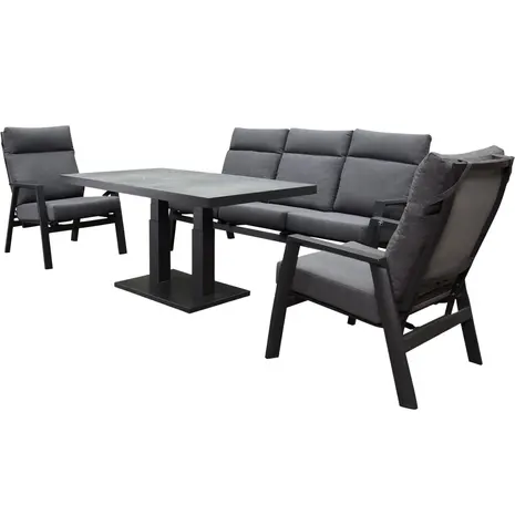 AVH-Collectie Showroommodel Vegas stoel bank dining loungeset 4 delig verstelbaar aluminium