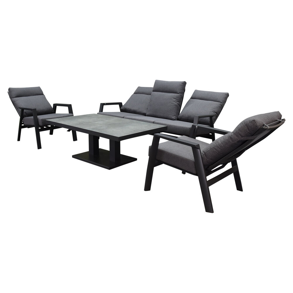 AVH-Collectie Showroommodel Vegas stoel bank dining loungeset 4 delig verstelbaar aluminium