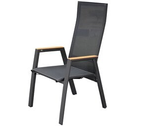 AVH-Collectie Showroommodel Nancy dining tuinstoel aluminium teak antraciet ( set van 4)