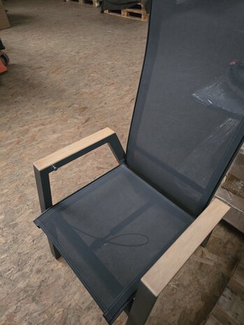 AVH-Collectie Showroommodel Nancy dining tuinstoel aluminium teak antraciet ( set van 4)