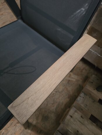 AVH-Collectie Showroommodel Nancy dining tuinstoel aluminium teak antraciet ( set van 4)