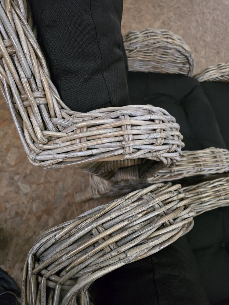 AVH-Collectie Showroommodel Naturel relax lounge balkonset 4-delig naturel rotan zwart AVH-Collectie Showroommodel Naturel relax lounge balkonset 4-delig naturel rotan zwart