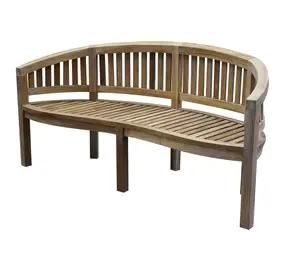 AVH-Collectie Showroommodel Bananen tuinbank 150 cm rechte rugleuning teak