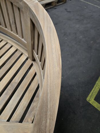 AVH-Collectie Showroommodel Bananen tuinbank 150 cm rechte rugleuning teak