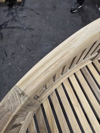 AVH-Collectie Showroommodel Bananen tuinbank 150 cm rechte rugleuning teak