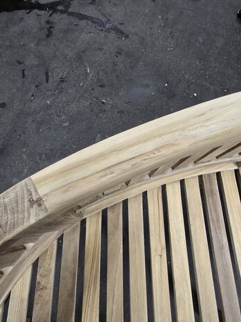 AVH-Collectie Showroommodel Bananen tuinbank 150 cm rechte rugleuning teak