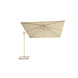 Platinum Challenger T2 premium parasol 300x300 cm sandstone champagne met zandkleur 90KG voet en hoes