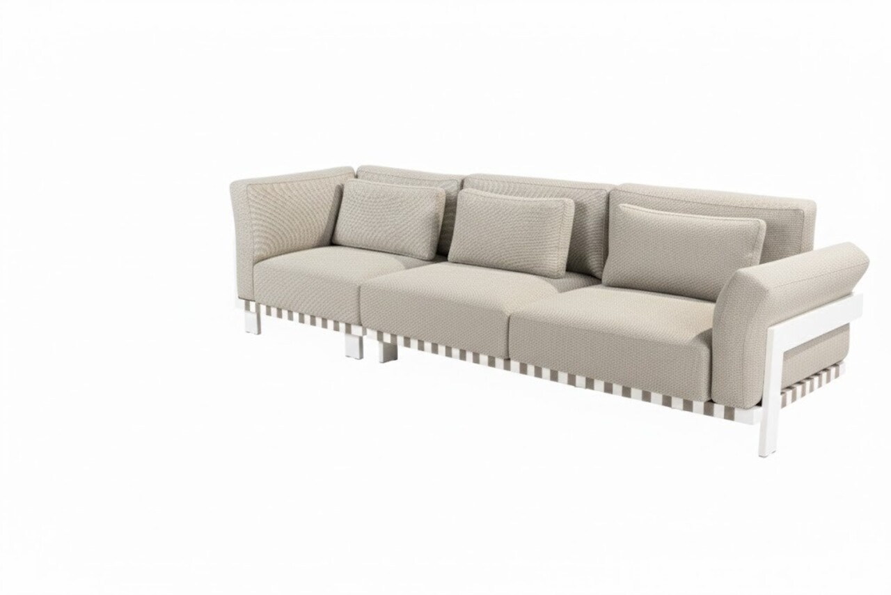 4 Seasons Outdoor Showroommodel Paloma modulaire 3-zitsbank linkerarm wit 4 Seasons Outdoor