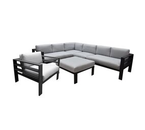 AVH-Collectie Showroommodel Almeria hoek loungeset 6-delig aluminium antraciet
