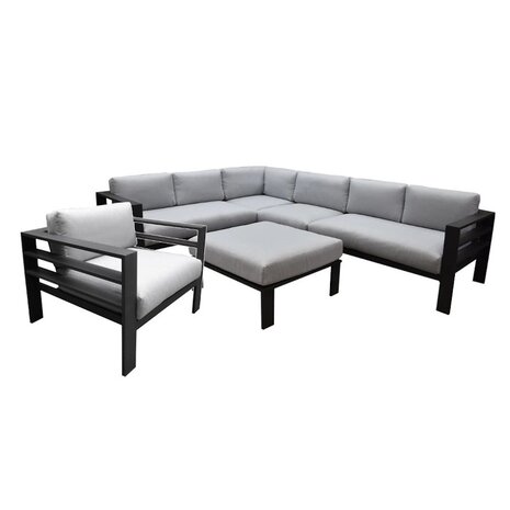 AVH-Collectie Showroommodel Almeria hoek loungeset 6-delig aluminium antraciet