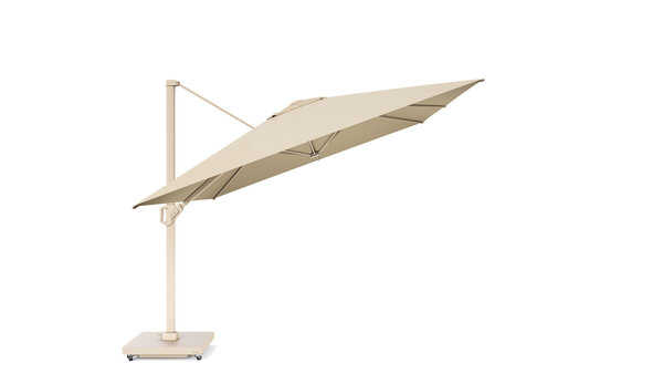 Platinum Challenger T1 premium parasol 400x300 cm sandstone champagne met zandkleur 120 KG voet en hoes