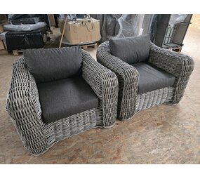 AVH-Collectie Showroommodel 2 x Las Palmas lounge tuinstoel grijs