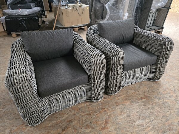 AVH-Collectie Showroommodel 2 x Las Palmas lounge tuinstoel grijs