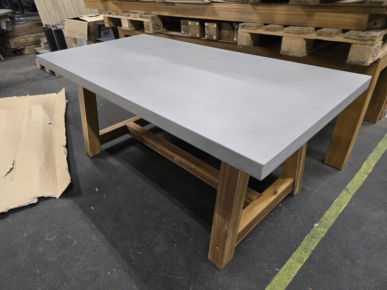 AVH-Collectie Showroommodel Veltis dining tuintafel 180x90xH77 cm acacia – polystone blad