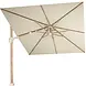 Platinum Challenger T2 premium parasol 350x260 cm teak champagne met zandkleur 90kg voet en hoes