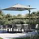 Platinum Voyager T1 zweefparasol 250x250 cm sandstone Ivory met zandkleur 90kg voet en hoes