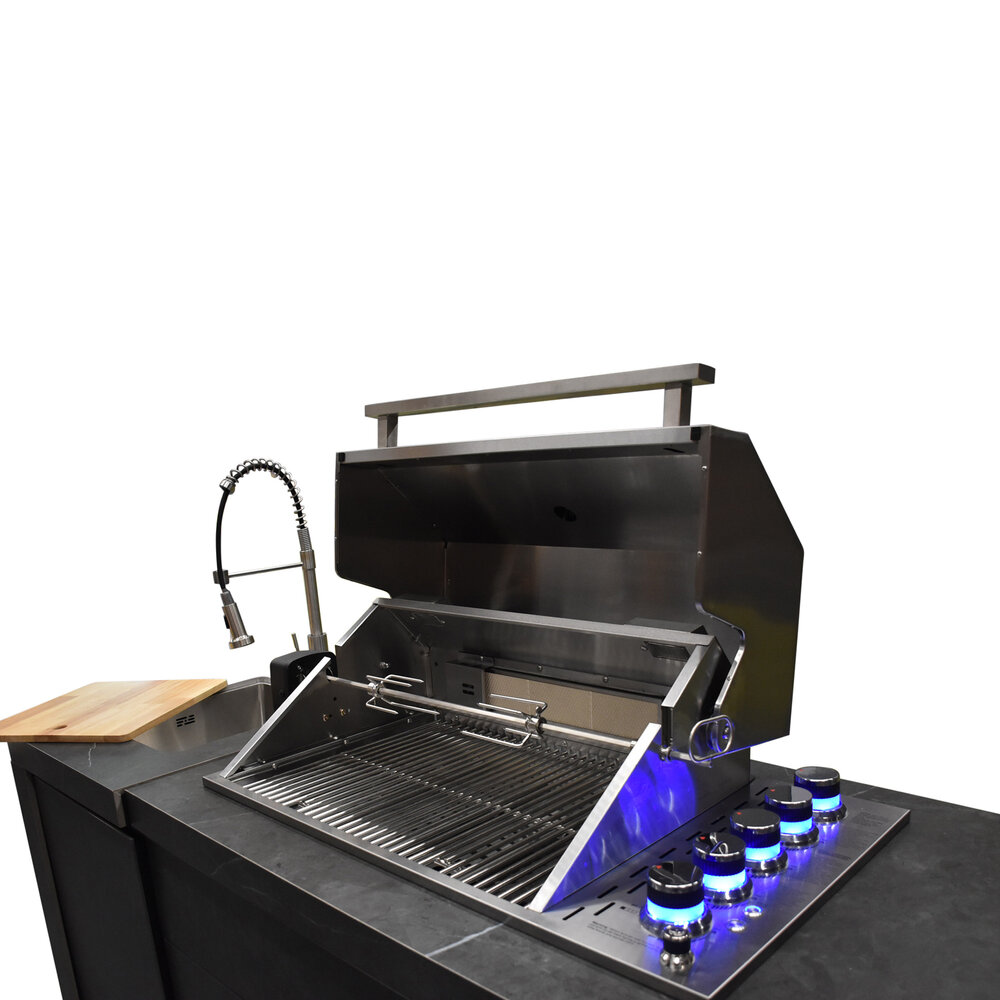 AVH-Collectie Emberhaus Bar en Grill buitenkeuken 263x70xH120 cm grijs