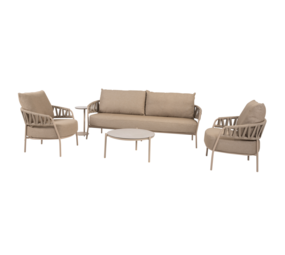 4 Seasons Outdoor Vic Calma stoel bank loungeset 5 delig keramiek latte Taste 4SO 4 Seasons Outdoor Vic Calma stoel bank loungeset 5 delig keramiek latte Taste 4SO