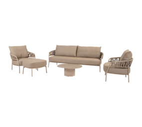 4 Seasons Outdoor Sofie Calma stoel bank loungeset 5 delig keramiek latte Taste 4SO 4 Seasons Outdoor Sofie Calma stoel bank loungeset 5 delig keramiek latte Taste 4SO