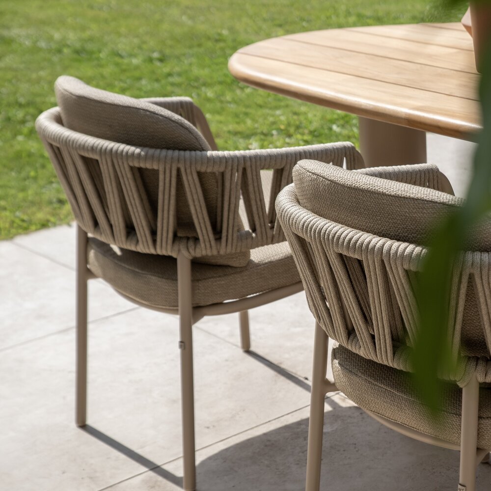 4 Seasons Outdoor Denia Calma dining tuinset 240x105xH75 cm 7 delig keramiek latte Taste 4SO