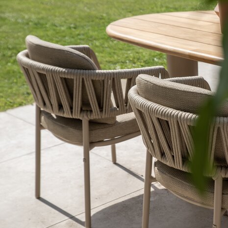 4 Seasons Outdoor Denia Calma dining tuinset 240x105xH75 cm 7 delig keramiek latte Taste 4SO