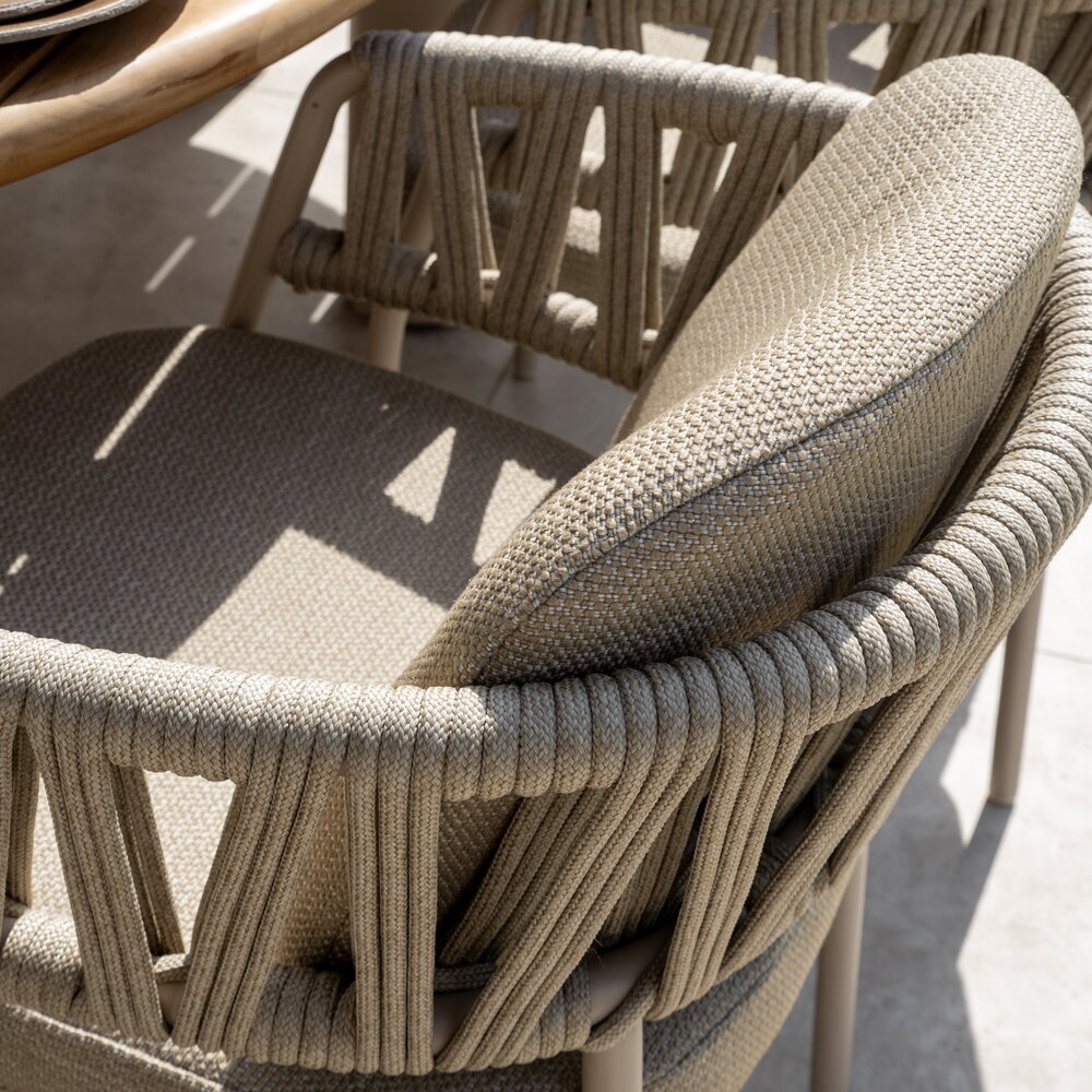 4 Seasons Outdoor Denia Calma dining tuinset 240x105xH75 cm 7 delig keramiek latte Taste 4SO