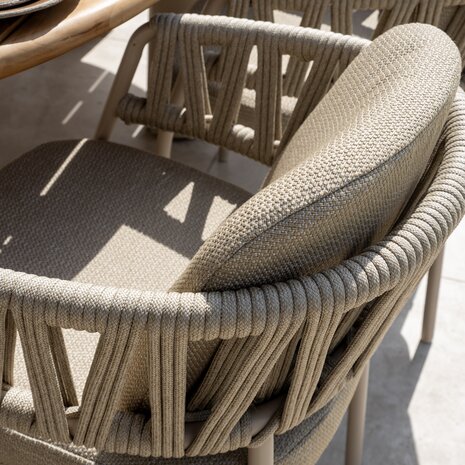 4 Seasons Outdoor Denia Calma dining tuinset 240x105xH75 cm 7 delig keramiek latte Taste 4SO