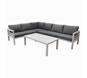 AVH-Collectie Showroommodel Fabri hoek loungeset 5 delig aluminium wit