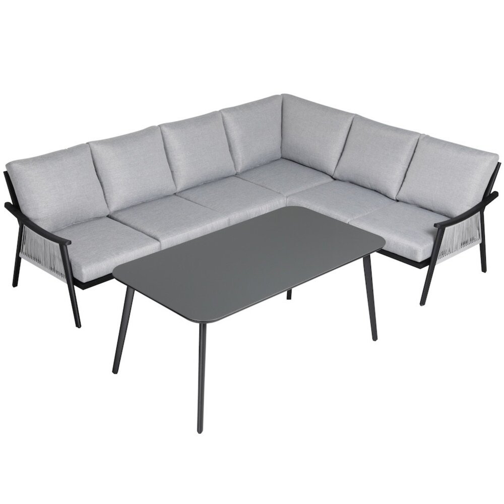 AVH-Collectie Showroommodel Capetown dining hoek loungeset 4 delig antraciet