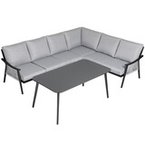 AVH-Collectie Showroommodel Capetown dining hoek loungeset 4 delig antraciet