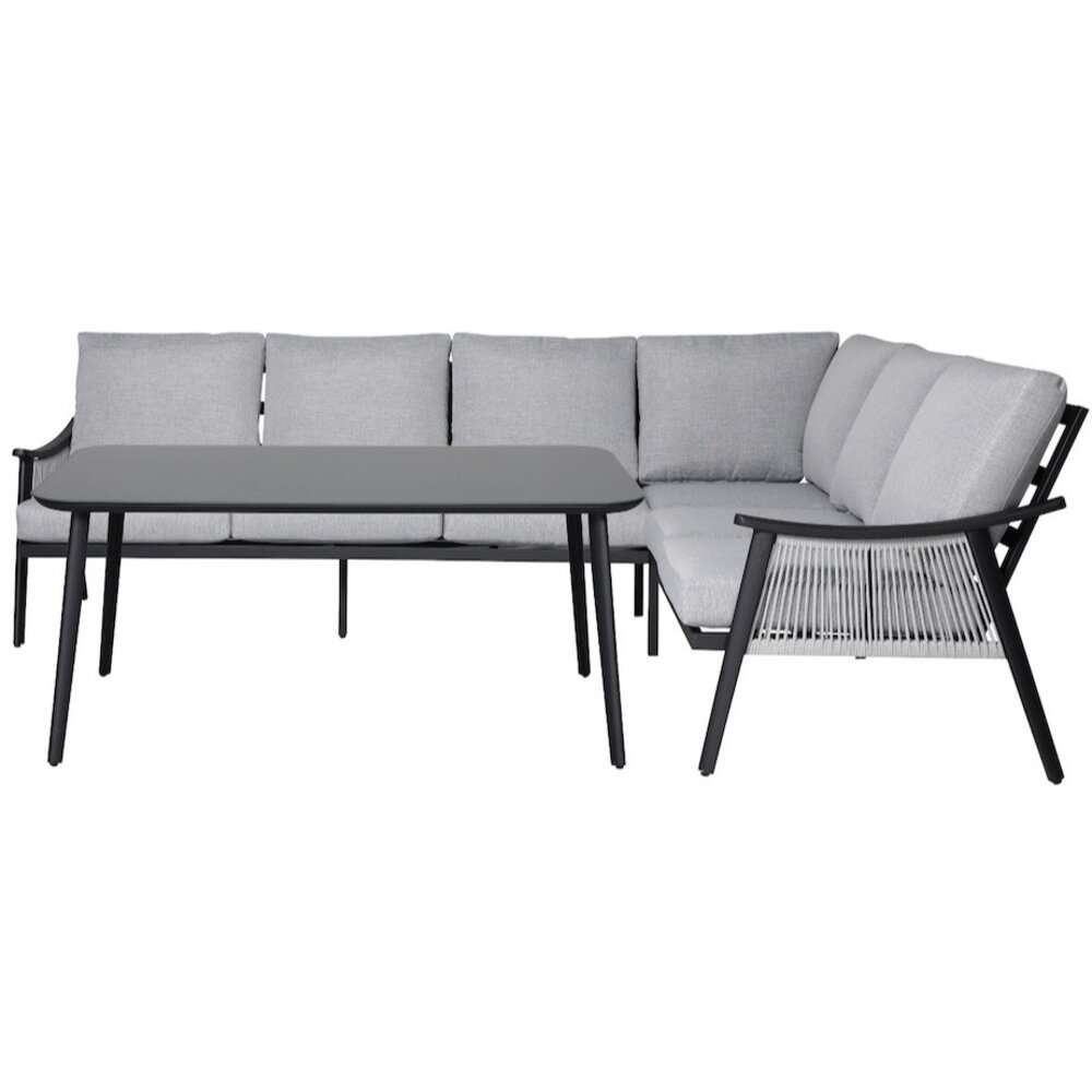 AVH-Collectie Showroommodel Capetown dining hoek loungeset 4 delig antraciet